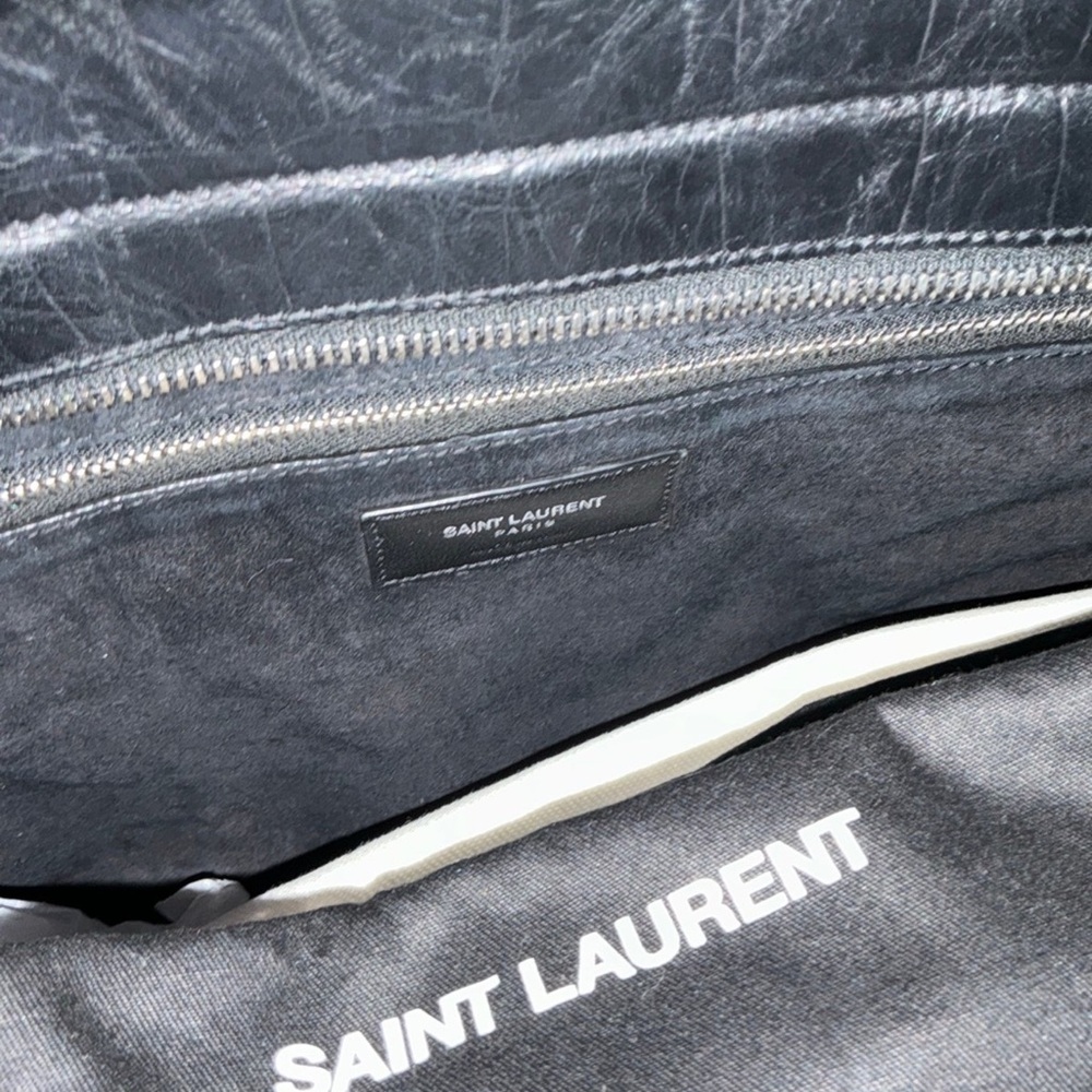 Saint Laurent Textured Croc Embossed Rive Gauche Authentic Bag - Picture 4 of 6